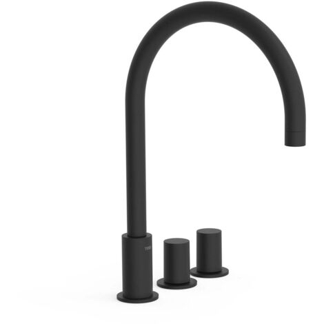 TRES 06110501NM STUDY Grifo Bimando De Repisa para Lavabo Color Negro Mate - ref: 06110501NM (1/2)