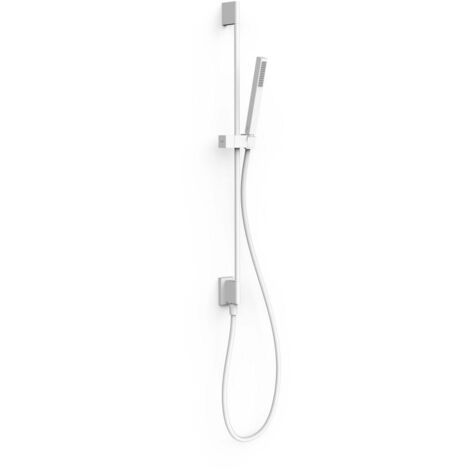 TRES 03493201BM COMPLEMENTOS DE DUCHA Conjunto De Barra De Ducha con Toma De Agua A Pared Color Blanco Mate - ref: 03493201BM (1/2)