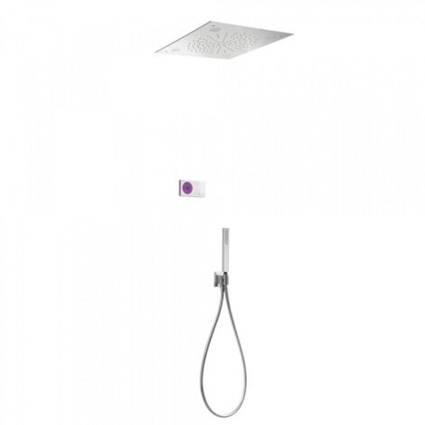 Kit de douche thermostatique électronique et encastré SHOWER TECHNOLOGY CHROMOTHERAPY avec Contrôle électronique compris (blanc) (1/2)