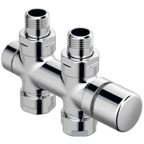 Acova – Kit O robinetterie thermostatisable en H droit réversible monotube/bitube chromé – Matériaux recyclables – Garantie 1 an – 991588