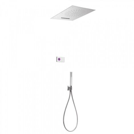 Kit de douche thermostatique électronique et encastré SHOWER TECHNOLOGY avec contrôle électronique compris (blanc) - TRES 092863 (1/2)