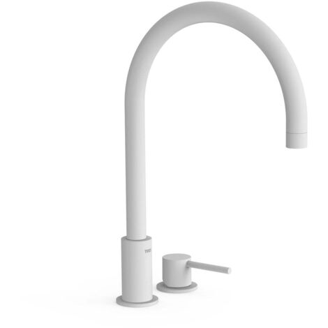 Lavabo mitigeur sur gorge Blanc Mat STUDY - TRES BM (1/2)