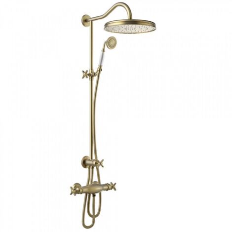 Ensemble douche thermostatique Laiton Vieilli mat TRES-CLASIC - TRES 24219501LM (1/2)