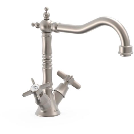 TRES 24234201AC COCINA Grifo Bimando Fregadero Color Acero - ref: 24234201AC (1/2)