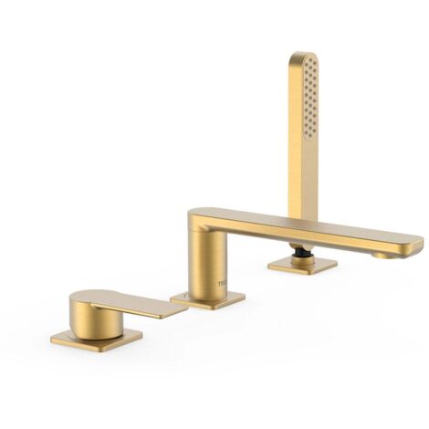 Mitigeur bain sur gorge LOFT COLORS avec douchette anticalcaire Bec 180 Or Mat - TRES 20016203OM (1/2)