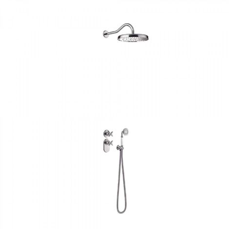 Kit thermostatique de douche encastré avec fermeture et réglage du débit (2 voies) - TRES 24235202 (1/2)