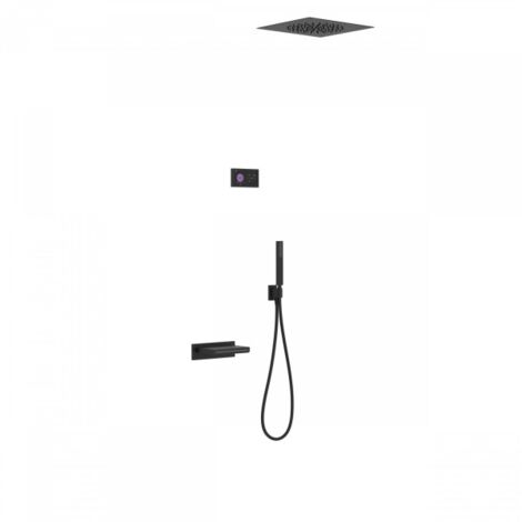 Kit de baignoire thermostatique électronique et encastré SHOWER TECHNOLOGY Noir Mat - TRES 09288315NM (1/2)