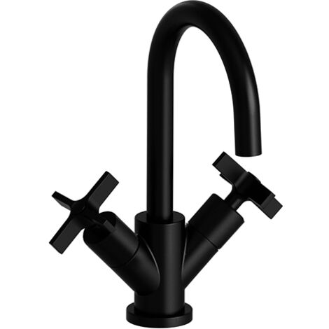 Robinet mélangeur lavabo CROSS ROAD Blackmat avec vidage à tirette - Cristina Ondyna (1/2)