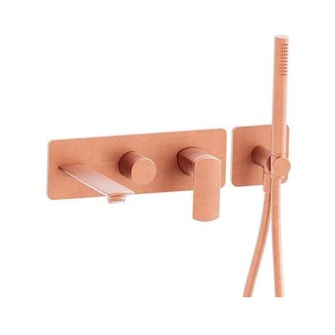 Bain Douche Mural Profilo Encastre 2 Sorties Or Rose Brosse Robinetterie PROFILO - CRISTINA ONDYNA PF10234P (1/2)