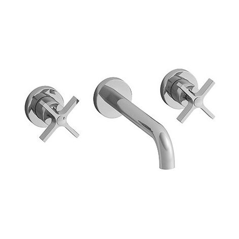 Lavabo Cross Road 3 Trous + Vidage Sans Mecanisme Chrome Robinetterie CROSS ROAD - CRISTINA ONDYNA CR24351