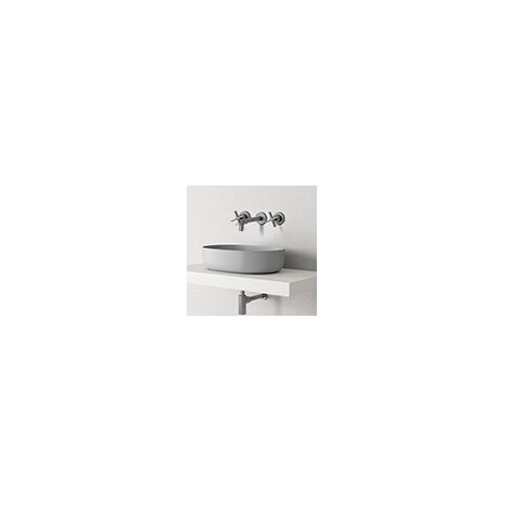 Lavabo Cross Road 3 Trous + Vidage Sans Mecanisme Metal Brosse Robinetterie CROSS ROAD - CRISTINA ONDYNA CR24377 (1/2)