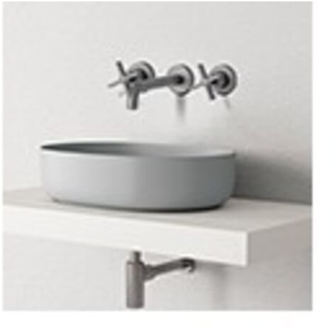 Lavabo Cross Road Small 3 Trous + Vidage Sans Mecanisme Metal Brosse Robinetterie CROSS ROAD - CRISTINA ONDYNA CR24277 (1/2)