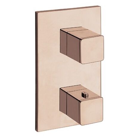 Facade Externe Quadri Laiton Thermostatique 2 Sorties Or Rose Robinetterie QUADRI - CRISTINA ONDYNA XQ85246P (1/2)