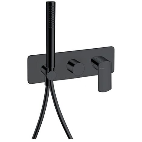 Mitigeur douche mural encastre 3 sorties Chrome Noir Brosse PROFILO - CRISTINA ONDYNA PF60375 (1/2)