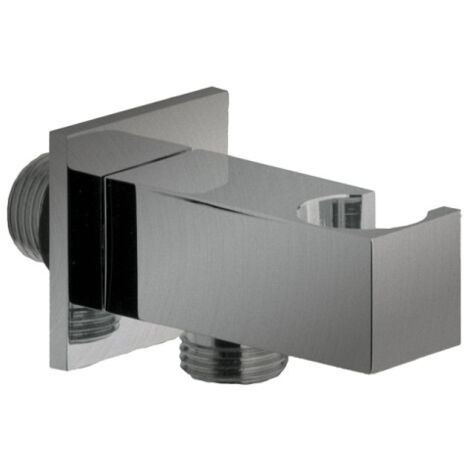 Applique prise d'eau carrée Métal Brossé Hydrothérapie - CRISTINA ONDYNA PD44777 (1/2)