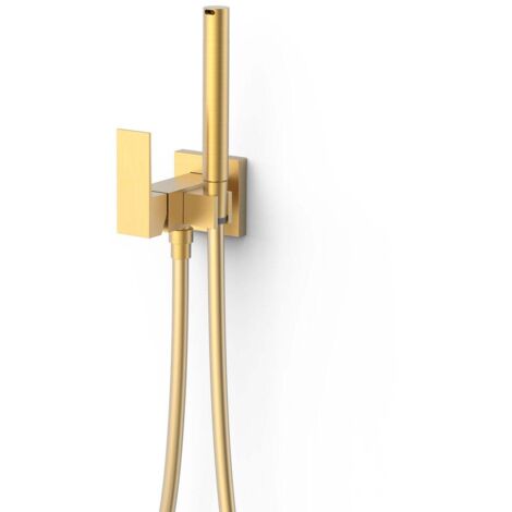 Mitigeur encastré avec douche pour WCÀ eau chaude et eau froide Or Mat 24K - TRES 00612301OM (1/2)