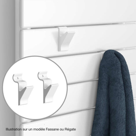 Acova – Paire de patères en matériaux recyclables pour fixation murale – Compatible gammes REGATE et FASSANE – 470331