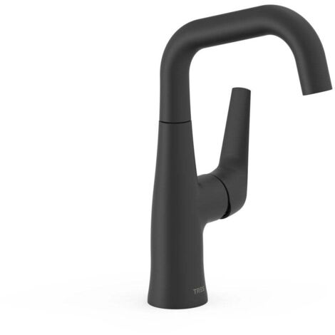 Mitigeur avec manette latérale pour lavabo Noir mat - TRES 28144701NM (1/2)