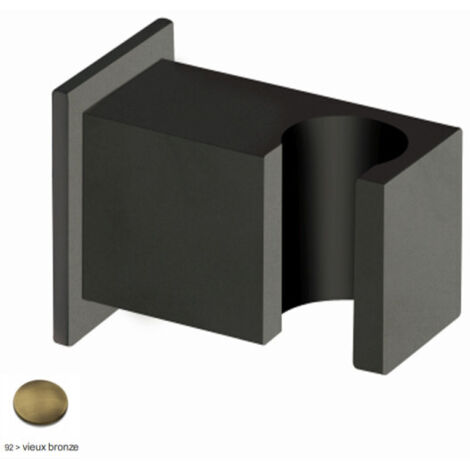Support douchette carré mural Vieux Bronze - CRISTINA ONDYNA PD44892 (1/2)