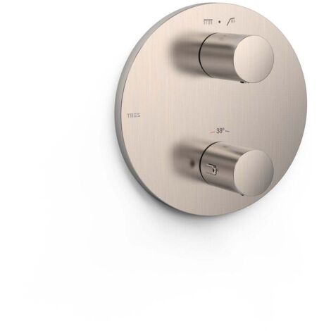 Pièce apparente pour boîtier encastré Therm-box 2 voies Acier - TRES 26225001AC (1/2)