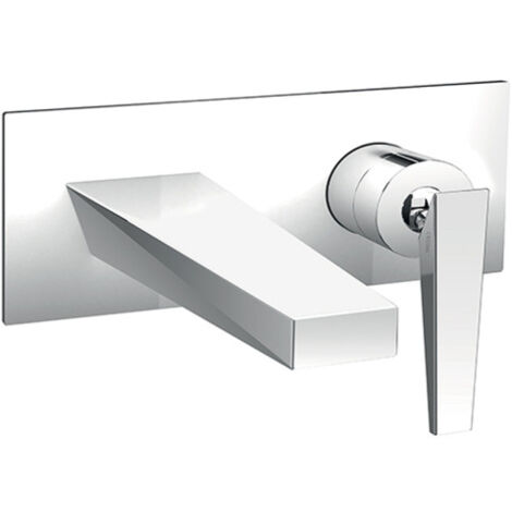 Façade mitigeur lavabo encastré saillie 18 cm Chromé Fractal - CRISTINA ONDYNA FT25651 (1/2)