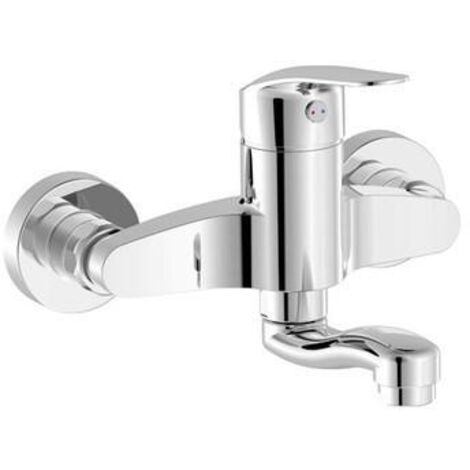 Mitigeur évier mural Bec 130 mm Chromé - TRES 21632010 (1/2)