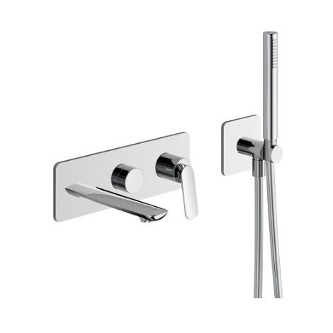 Façade bain/douche encastrée 2 sorties Chromé - CRISTINA ONDYNA FL10251 (1/2)