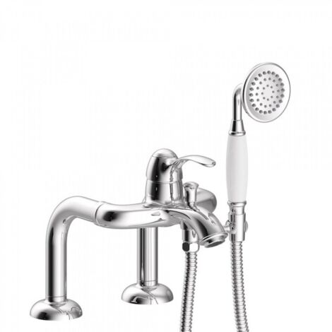 Mitigeur bain d’étagère Douchette à main anticalcaire. Flexible double agrafage - TRES 24219401 (1/2)