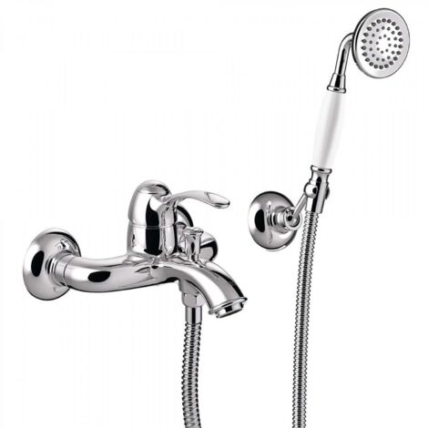 Mitigeur bain Douchette à main anticalcaire avec support orientable chromé - TRES 24217001 (1/2)