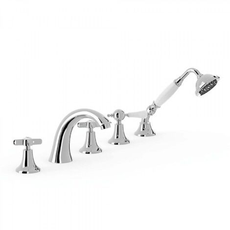Mélangeur bain sur gorge avec inverseur. · Douchette anticalcaire. - TRES 24214601 (1/2)
