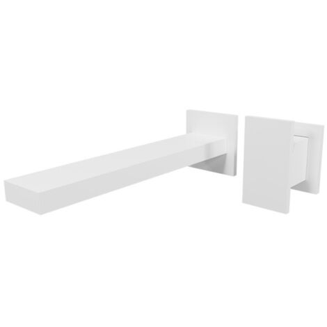 Façade mitigeur lavabo 2 trous murale encastrée Blanc Mat Tabula - CRISTINA ONDYNA TA25924 (1/2)