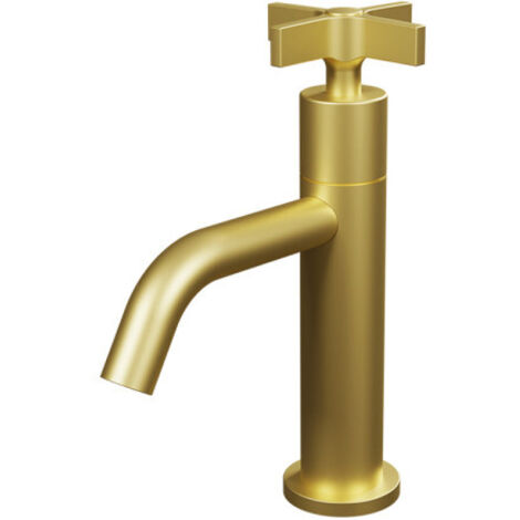 Robinet lave-mains Or Brossé Cross Road - CRISTINA ONDYNA CR23096P (1/2)