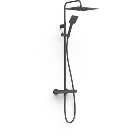 Ensemble de robinet thermostatique mural à 2 voies pour douche Noir mat - TRES 19038702NM (1/2)
