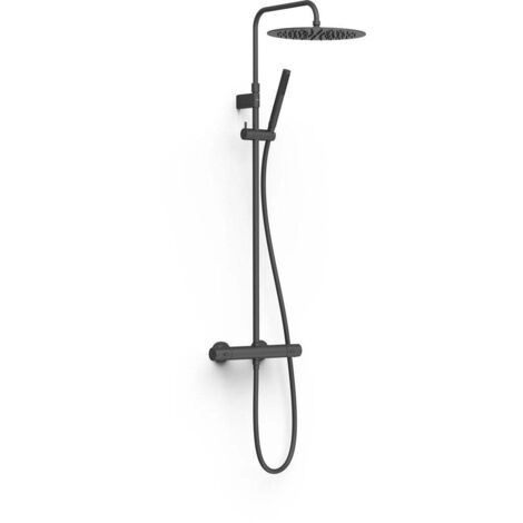 Ensemble de robinet thermostatique mural à 2 voies pour douche Noir mat - TRES 19039302NM (1/2)