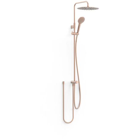 Ensemble de douche adaptable à tout type de robinet Or Rose Mat 24K - TRES 19063502OPM (1/2)
