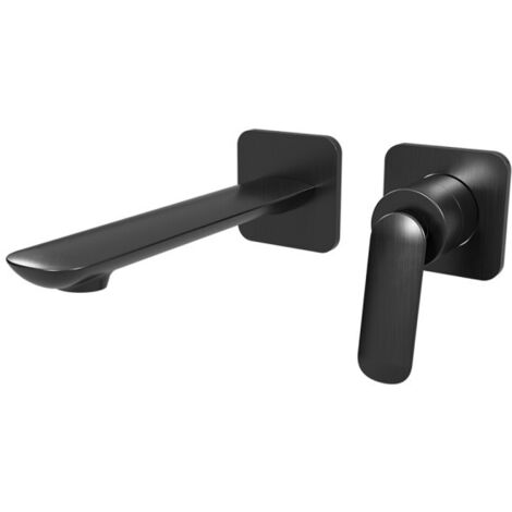 Façade mitigeur lavabo encastré 2 trous Chromé Noir Brossé Foil - CRISTINA ONDYNA FL25775 (1/2)