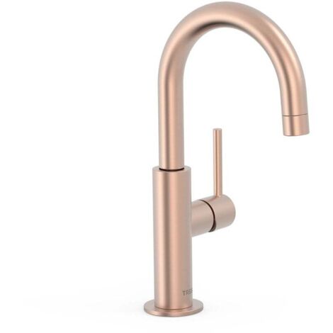 Mitigeur avec manette latérale pour lavabo Or Rose Mat 24K - TRES 26290403OPM (1/2)