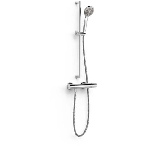 Kit robinet thermostatique mural pour douche Chrome - TRES 19019601 (1/2)