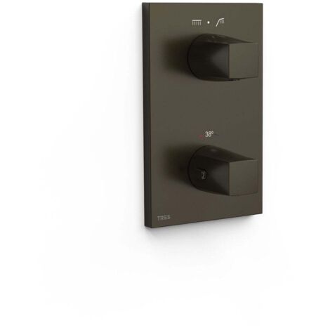Pièce apparente pour boîtier encastré Therm-box 2 voies Noir bronze - TRES 21125001KMB (1/2)