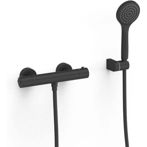 Robinet thermostatique mural pour douche Noir mat - TRES 21616409NM (1/2)