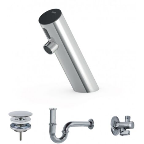Kit robinet électronique de lavabo une seule eau BASIC Chromé - TRES 39210391 (1/2)