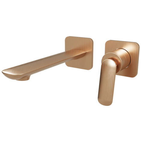 Façade mitigeur lavabo encastré 2 trous Or Rose Brossé Foil - CRISTINA ONDYNA FL25734P (1/2)