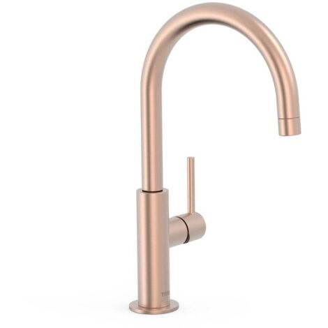 Mitigeur haut avec manette latérale pour lavabo Or Rose Mat 24K - TRES 26290402OPM (1/2)