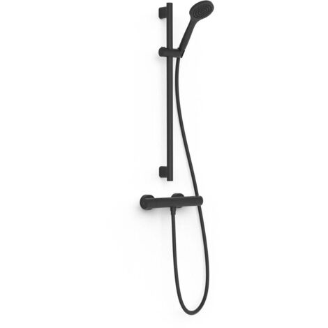 Kit robinet thermostatique mural pour douche Noir mat - TRES 21619601NM (1/2)