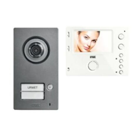 Kit portier vidéo mini note 2, platine 1BP et moniteur 4,3 pouces, Urmet, réf.1722/93