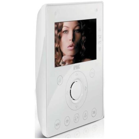 Urmet – Moniteur supplémentaire AIKO blanc 1722/62 – Écran LCD couleur 4,3’’ – Fixation murale en métal – Compatible malentendants