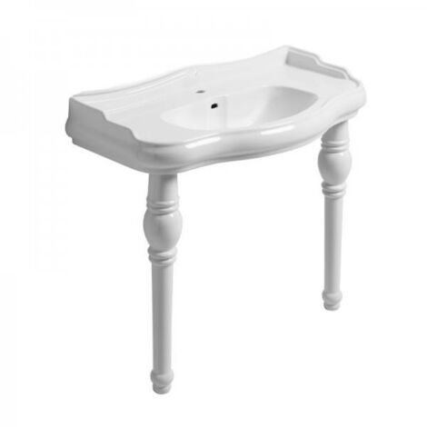 Cristina Ondyna – Pieds en céramique pour lavabo blanc – Lot de 2 – Résistants à l'eau – WPG1083 (1/4)