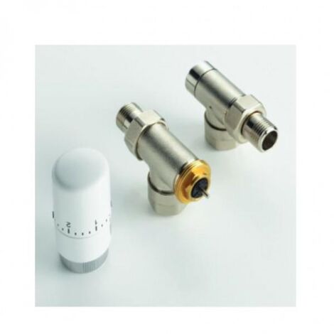 Acova – Robinet radiateur manuel équerre inversée tête thermostatique – Filetage 1/2'' – Configuration droite – 841108