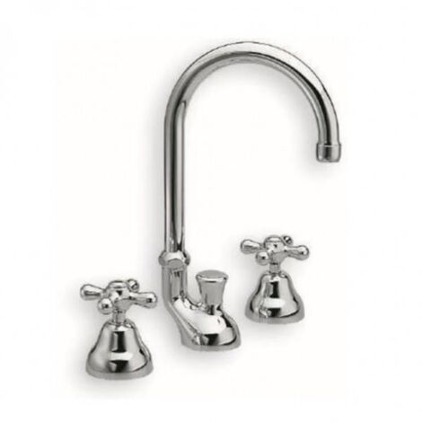 Mélangeur pour lavabo IMPERO bec tube orientable 3 trous + Vidage - CRISTINA ONDYNA IM20651 (1/2)