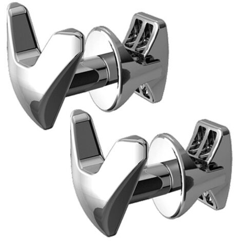 Patères en V chromés (x2) pour radiateur sèche-serviettes tubes ronds (1/5)